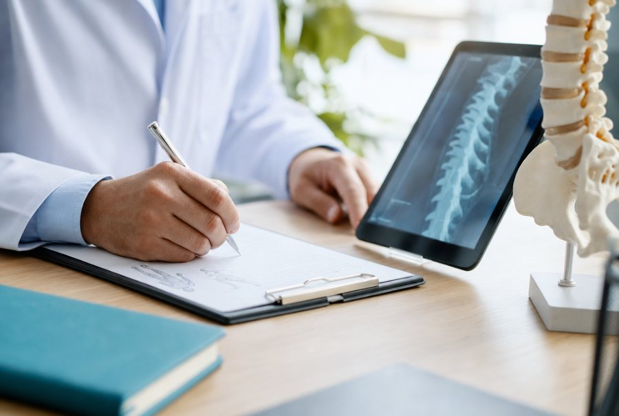 Médico escrevendo o plano de tratamento individualizado